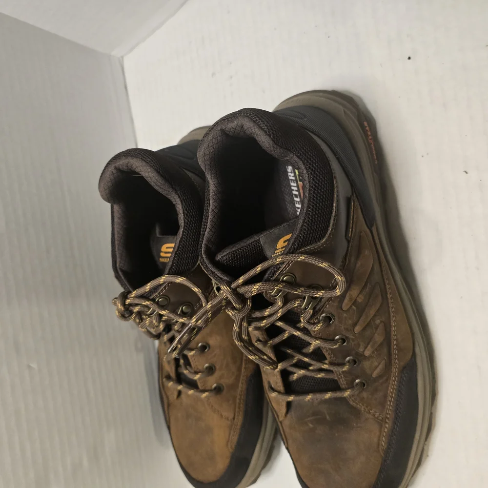 Skechers Brown Boots with Lace-Up Design and Soft‎ Suede Upper